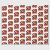 Vier kerst pup cadeaupapier (Vlak)