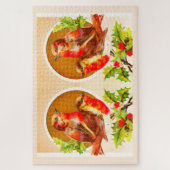 Vier kerstrobins legpuzzel (Verticaal)