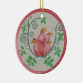 Vier kerstversiering voor de viering van vogels keramisch ornament (Rechts)