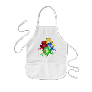 Vier kikkert-shirts en cadeautjes kinder schort