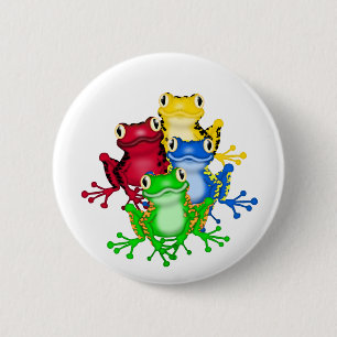 Vier kikkert-shirts en cadeautjes ronde button 5,7 cm