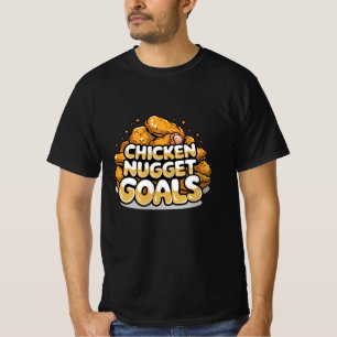 Vier kipnuggets met leuke kunstwerken t-shirt