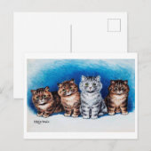 Vier Kittens, Louis Wain Briefkaart (Voorkant / Achterkant)