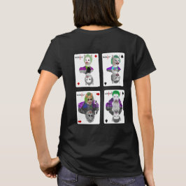 Vier kledingkaarten met een wilde kaart t-shirt