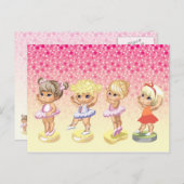 Vier kleine ballerinas in tutus briefkaart (Voorkant / Achterkant)