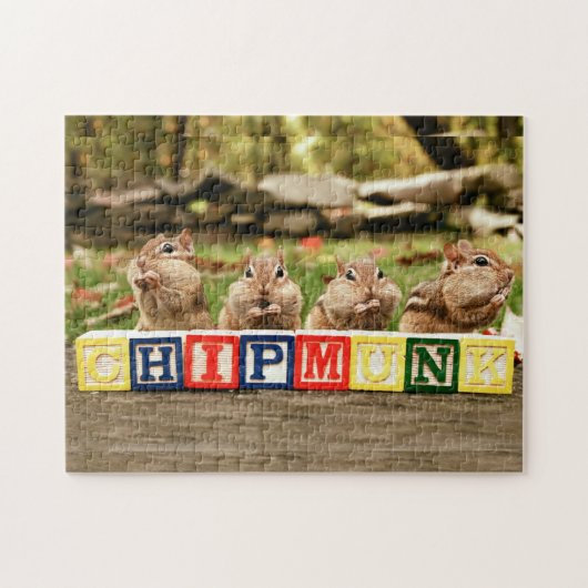 Vier kleine Cheeky Chipmunks Legpuzzel (Horizontaal)