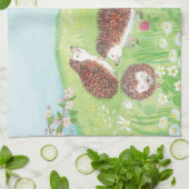 Vier kleine egel in de Meadow Theedoek (Gevouwen)