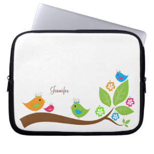 Vier kleine vogels laptop sleeve