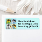 Vier kleuren Budgies Etiket (Insitu)