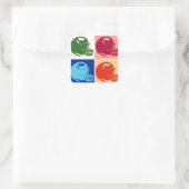 Vier kleuren Pop Art Football Helm Sticker (Tas)