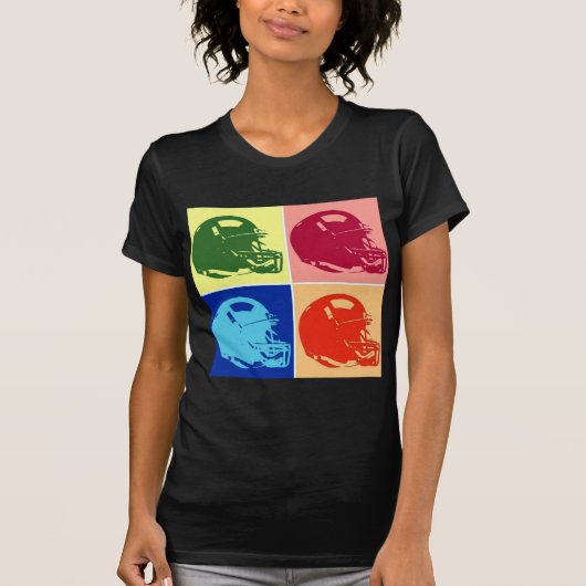 Vier kleuren Pop Art Football Helm T-shirt (Voorkant)