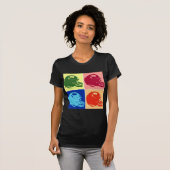 Vier kleuren Pop Art Football Helm T-shirt (Voorkant volledig)