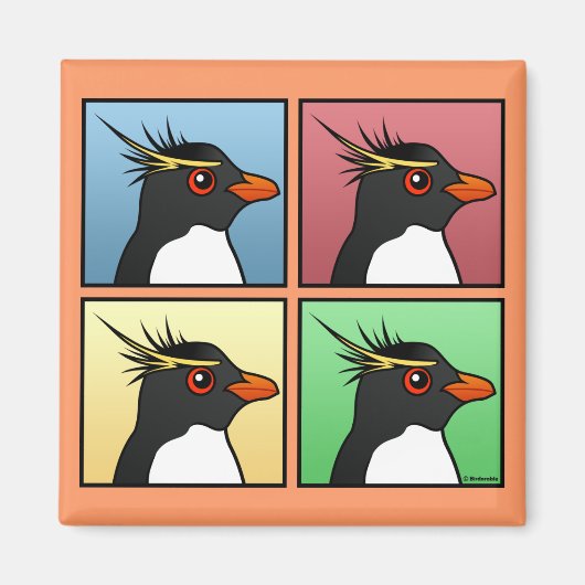 Vier kleuren Rockhopper Magneet (Voorkant)
