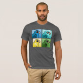 Vier kleurenlijnen t-shirt (Voorkant volledig)