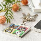 Vier kleurstofeigenaar (pastel) sleutelhanger (Zijkant)