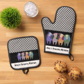 Vier Koeien ontwerp Ovenwant & Pannenlap Set (Top down)