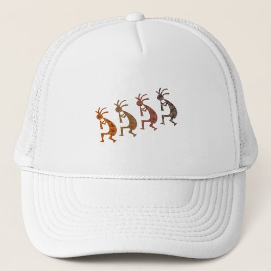 Vier Kokopelli Trucker Pet (Voorkant)