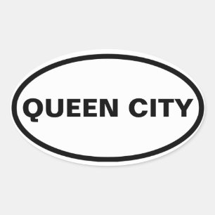 VIER "KONINGSTAD" OVALE STICKER