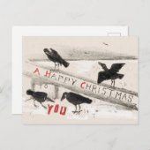 Vier  Kroes maken kerstmis af Briefkaart (Voorkant / Achterkant)