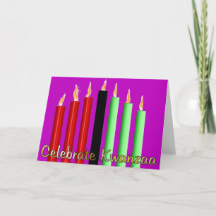 Vier Kwanzaa Feestdagen Kaart
