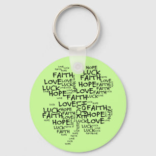 Vier Leaf Clover Betekenis: Hoop, Faith, Love, Luc Sleutelhanger