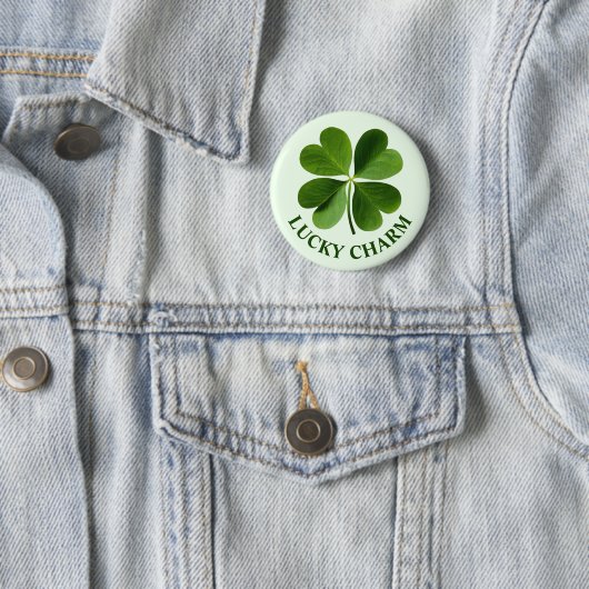 Vier Leaf Clover-Button Ronde Button 5,7 Cm (In situ)
