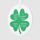 Vier Leaf Clover en Beste vrienden Ornament (voorkant)