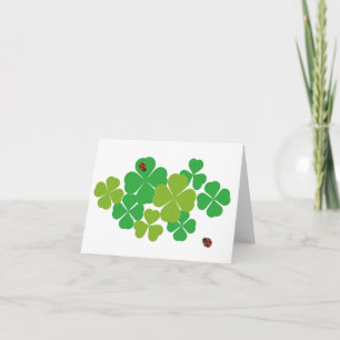 Vier Leaf Clover en Ladybug_St. Patrick's Day Kaart