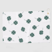 Vier Leaf Clover Green-Waterverf Golfhanddoek (Horizontaal)