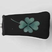 Vier Leaf Clover Green-Waterverf Golfheadcover (Voorkant)