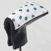 Vier Leaf Clover Green-Waterverf Golfheadcover (3/4 voorkant)