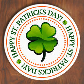 Vier Leaf Clover Happy St. Patrick's Day Ronde Sticker