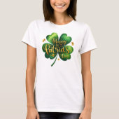 Vier Leaf Clover Happy St Patrick's Day T-shirt (Voorkant)