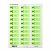 Vier Leaf Clover Ierse Adresetiketten Etiket (Full Sheet)