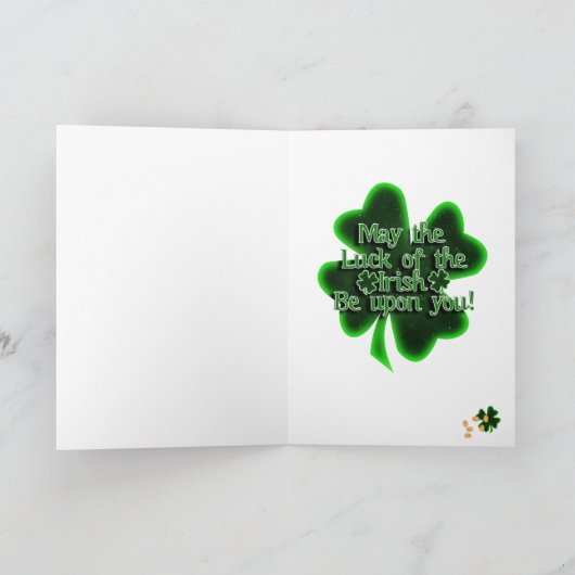Vier Leaf Clover-Lijst St Patrick's Day Kaart (Binnen)
