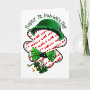 Vier Leaf Clover-Lijst St Patrick's Day Kaart