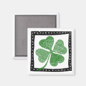 Vier Leaf Clover Magnet - Lucky Fun Magneet (Voorkant / Achterkant)