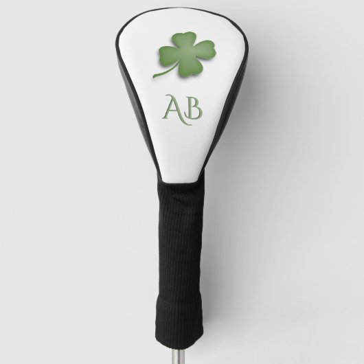 Vier Leaf Clover Monogrammed Golfheadcover (Voorkant)