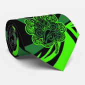 Vier Leaf Clover Paw Print Stropdas! Stropdas (Opgerold)
