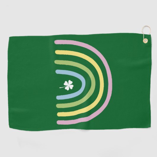 Vier Leaf Clover Rainbow St Patrick's Day Golfhanddoek (Horizontaal)