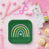 Vier Leaf Clover Rainbow St Patrick's Day Papieren Bordje (Feest)