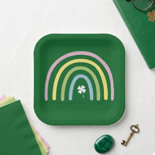 Vier Leaf Clover Rainbow St Patrick's Day Papieren Bordje
