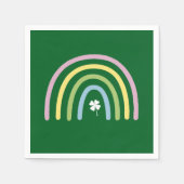 Vier Leaf Clover Rainbow St Patrick's Day Servet (Voorkant)