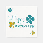 Vier Leaf Clover Shamrock Happy St. Patrick's Day Servet (Voorkant)