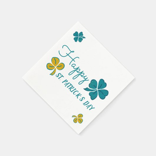 Vier Leaf Clover Shamrock Happy St. Patrick's Day Servet (Hoek)
