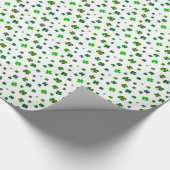 Vier Leaf Clover Shamrock Irish Gift Wrap Paper Cadeaupapier (Hoek)