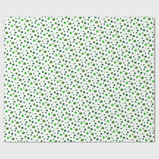 Vier Leaf Clover Shamrock Irish Gift Wrap Paper Cadeaupapier (Vlak)