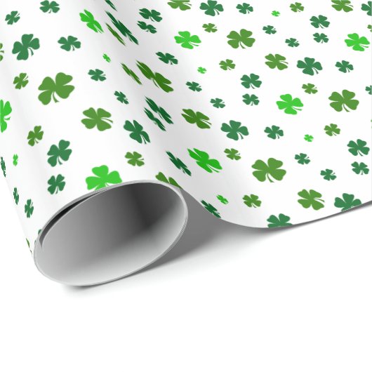 Vier Leaf Clover Shamrock Irish Gift Wrap Paper Cadeaupapier (Rol Hoek)
