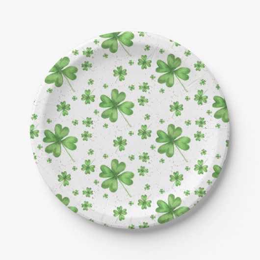 Vier Leaf Clover Shamrock Papieren Bordje (Voorkant)
