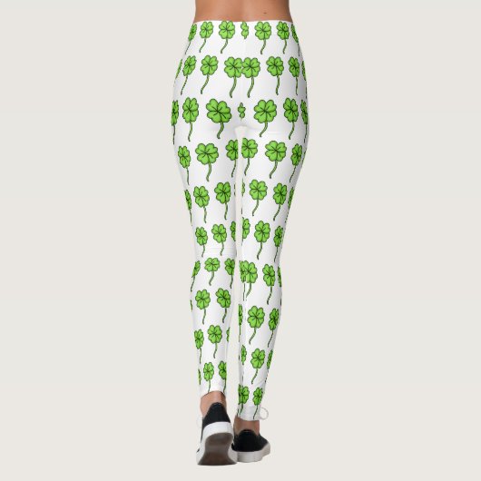 Vier Leaf Clover Shamrock St Patrick's Day Leggings (Achterkant)